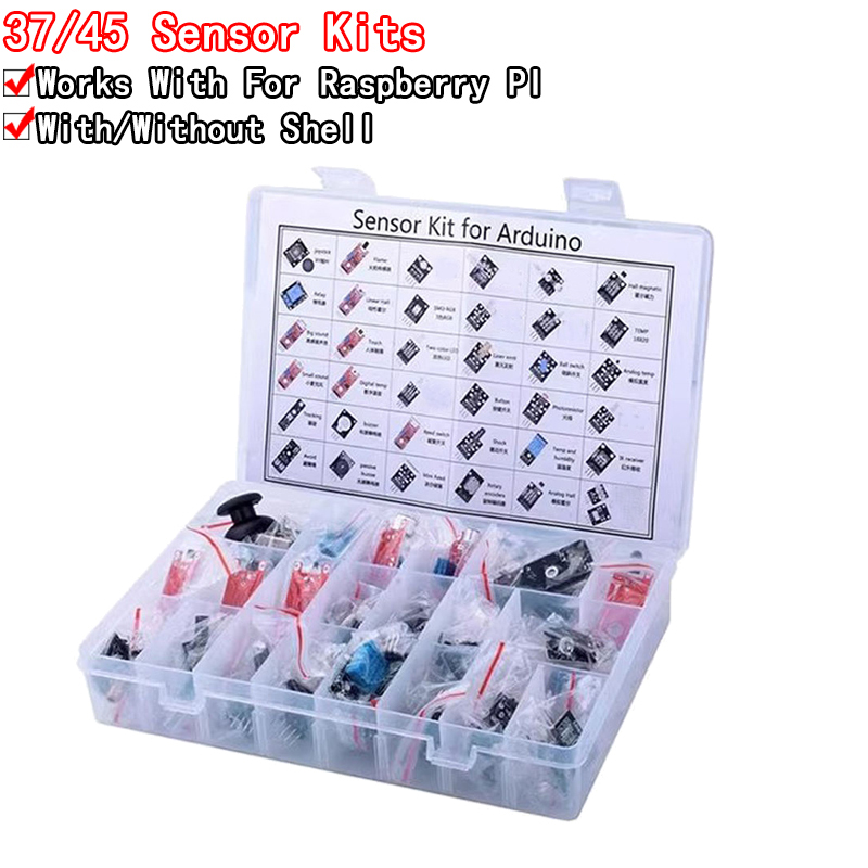 Arduino Sensor Kit 37 Modules Starter - Arduino用センサーモジュール,センサーキット,zunr3 mega2560,45 in 1,37in 1よりも優れています,37 in