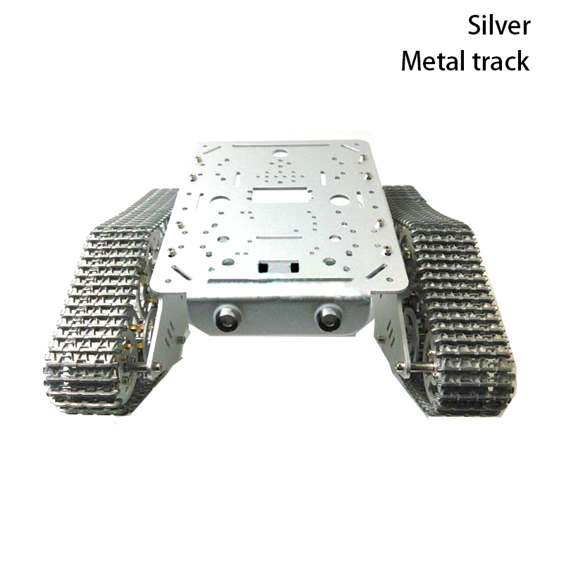 Programmable Robotic Arm Kit Arduino - プラスチックまたは金属製の履帯を備えた金属製2WD戦車シャーシ。ArduinoやRaspberry Piでプログラミング可能なロボットカー用DIYキット。