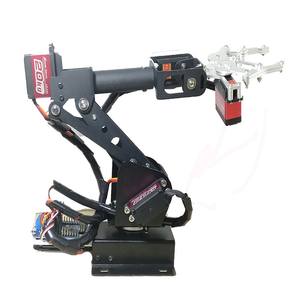 Programmable Robotic Arm Kit Arduino - PS2コントロール6 DOFロボットアームグリッパークローSTEAMマニピュレーター Arduino STM32ロボット用 6個のサーボ付き プログラム可能なロボットDIYキット