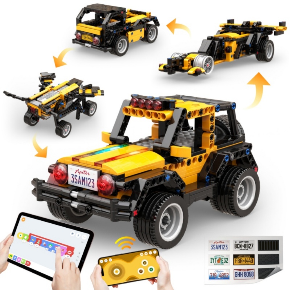 Stem Robot Building Kit Coding - Apitor Robot R 4-in-1 ロボット組み立てキット APP
