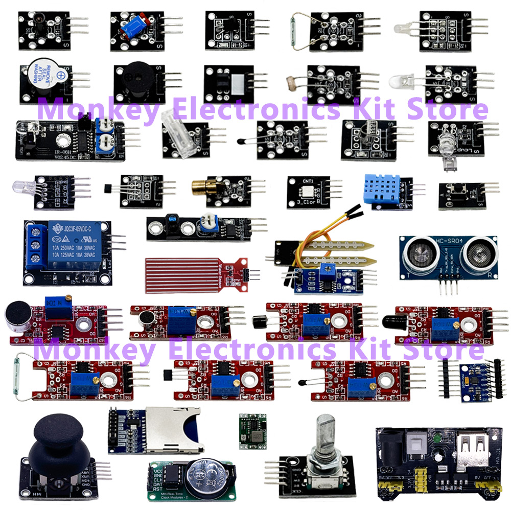 Arduino Sensor Kit 37 Modules Starter - 45 種類の 1 センサーモジュールスターターキット Arduino Raspberry