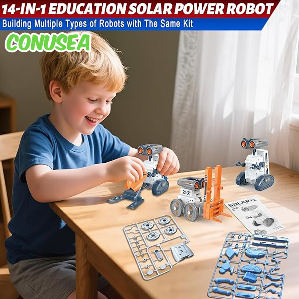Solar Powered Robot Kit 14 In 1 - 14 in 1 ソーラーロボット組み立てキット 組み立て式ソーラーパワーロボット ブロックおもちゃ