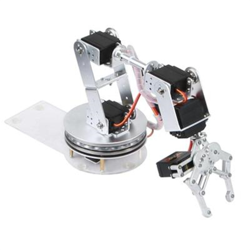 Programmable Robotic Arm Kit Arduino - シルバー 6 DOF ロボットアーム 180/360 度回転ベース付き