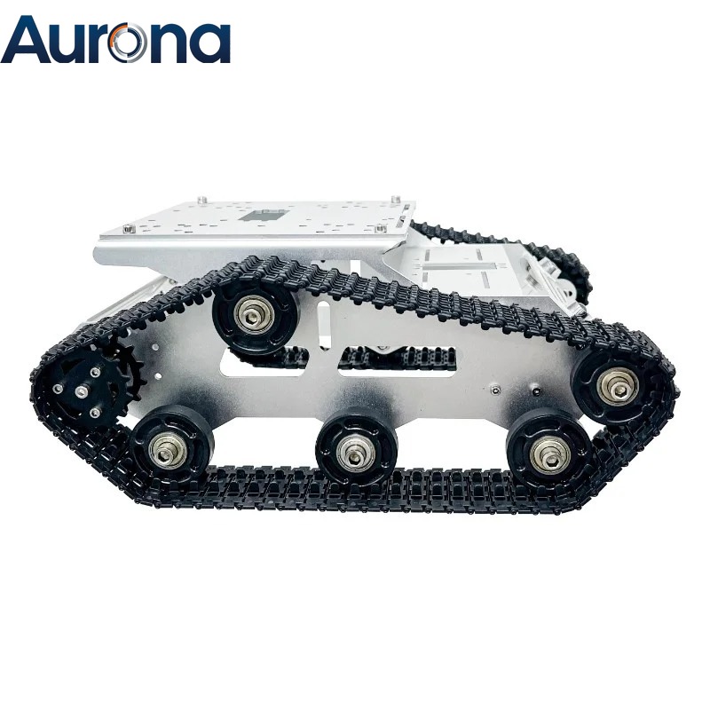 Raspberry Pi Robot Platform Tank Chassis - 【産業用】スマートロボットカー用シャーシキット。アルミニウム合金製大型プラットフォーム。Arduino/Raspberry Pi用2WDモーター付き。DIYリモコン制御用。