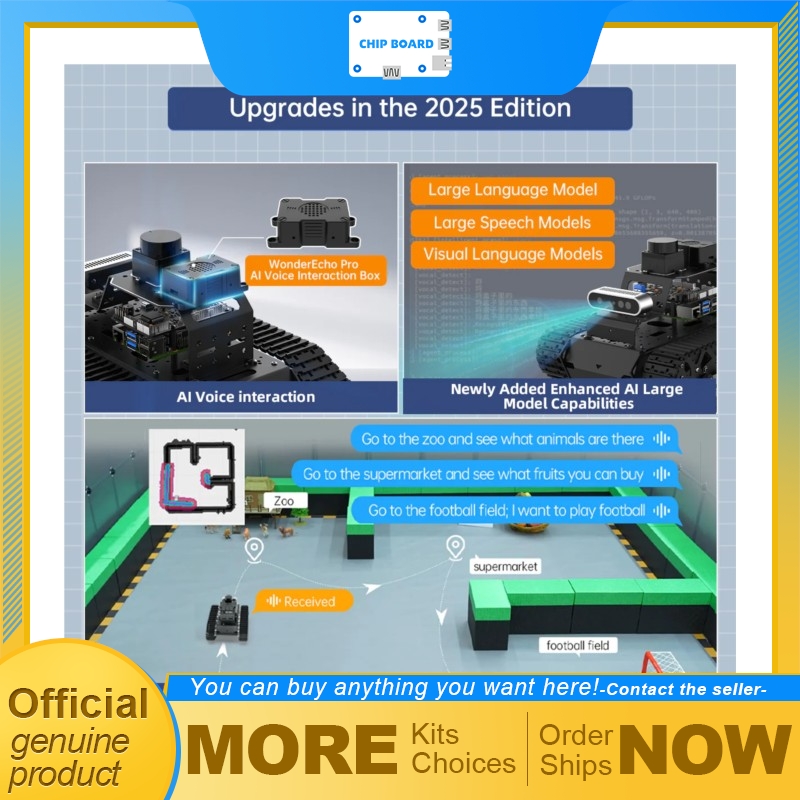 Raspberry Pi Robot Platform Tank Chassis - Hiwonder MentorPi T1 スマートロボットカープラットフォーム（Raspberry Pi用）、ROS2搭載タンク型シャーシ、AIビジョンと自律走行機能付き