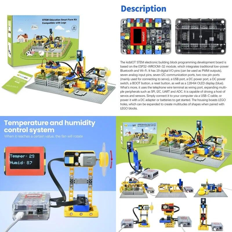 Electronic Building Blocks Stem Kit - DIY電子工作STEMスマートファーム。新製品「スマートファームキット」。Arduino用STEM教育ブロックキット。