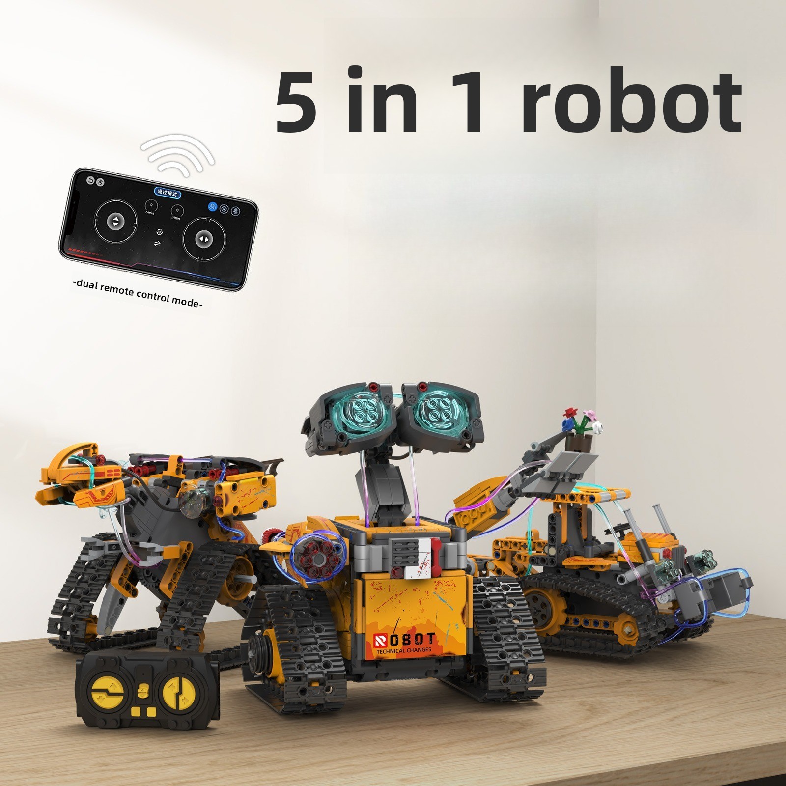 Stem Robot Building Kit Coding - WALL-E スタイル プログラム可能なロボットキット、5 in 1 RC