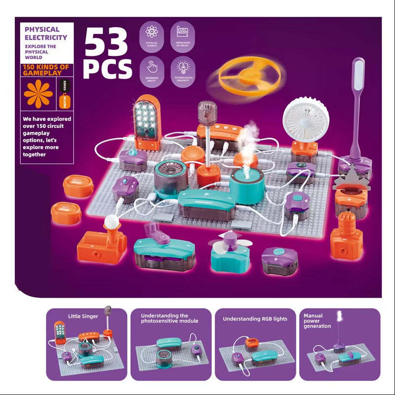 Electronic Building Blocks Stem Kit - STEM科学教育電子ブロックおもちゃ - 物理回路実験セット 子供向け手作り科学キット