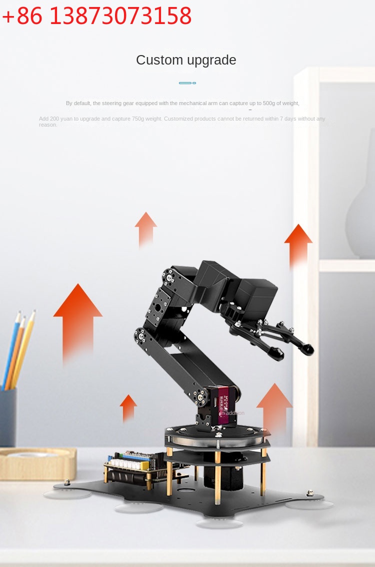 Programmable Robotic Arm Kit Arduino - 6 DOF ロボットアーム、金属製クロー付き、MG996R 180度回転ベース、STM32/Arduino対応ロボットDIYキット、プログラマブルロボットアーム