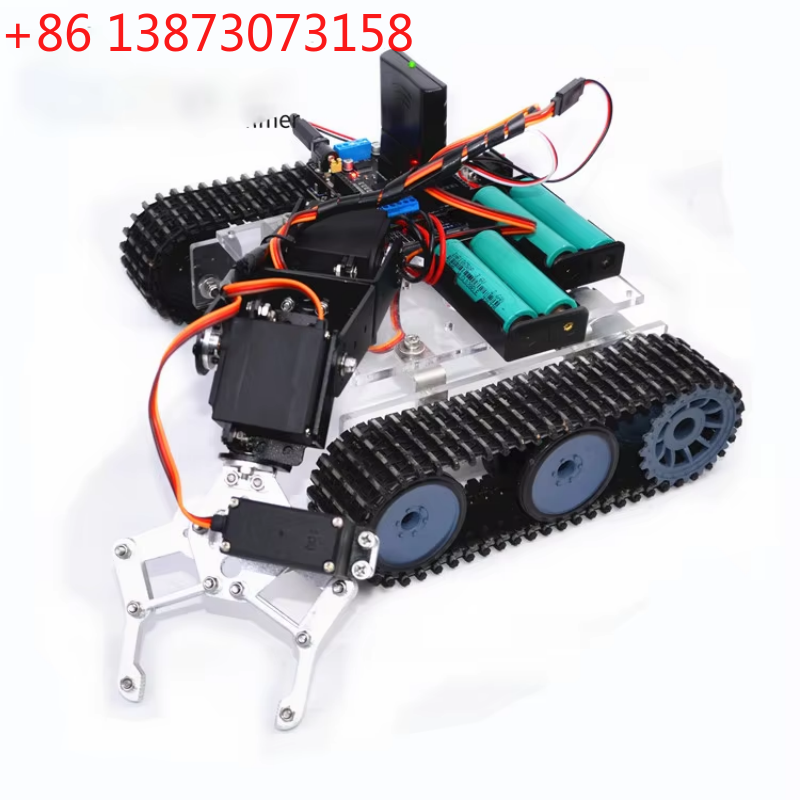 Programmable Robotic Arm Kit Arduino - 4自由度ロボットアームとRCタンク ArduinoロボットDIYキット アクリル製PS2リモートコントロールタンク MG996ロボットアーム プログラマブルロボットカー