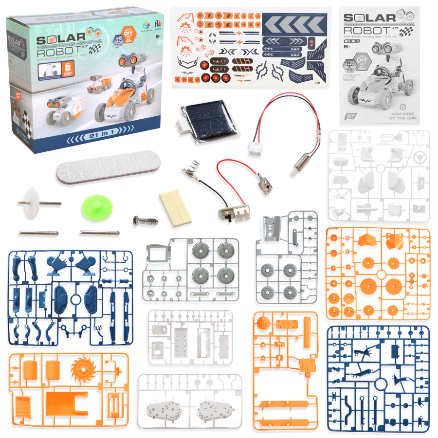 21 in 1 DIYソーラーロボット組み立てキット 子供向 - Solar Powered Robot Kit 14 In 1 のレビューと価格