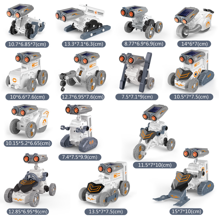 14 in 1 ソーラー駆動DIYプログラマブルロボット組み - Solar Powered Robot Kit 14 In 1 のレビューと価格