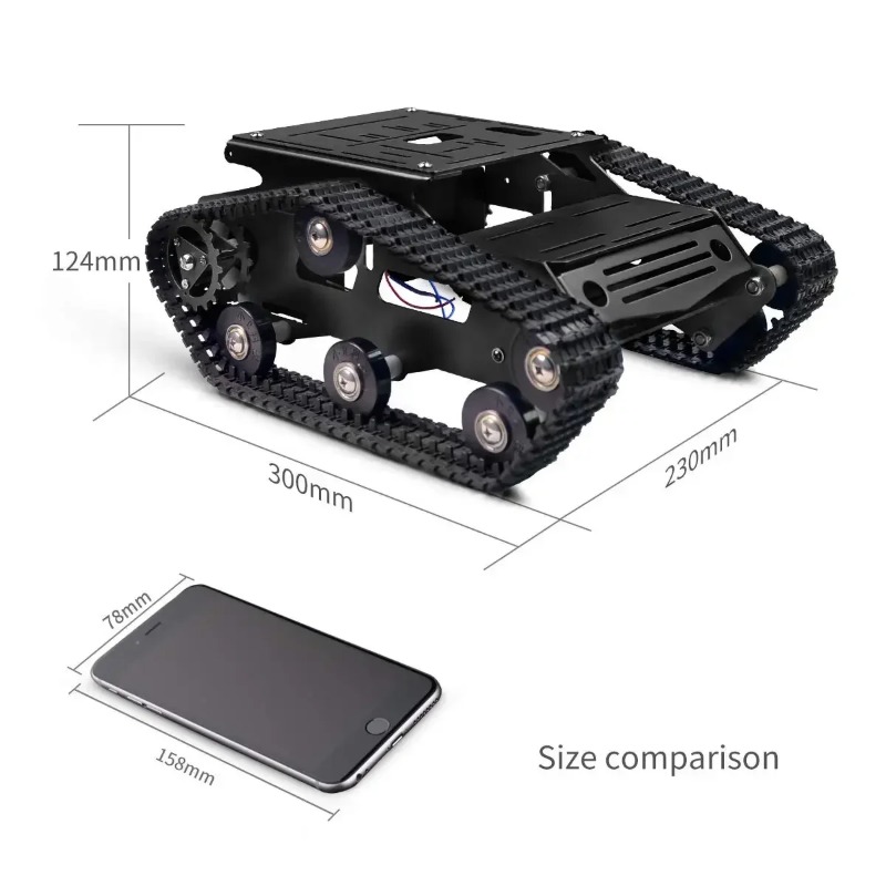 スマートロボットカータンクシャーシキットアルミニウム合金ビッ - Raspberry Pi Robot Platform Tank Chassis のレビューと価格