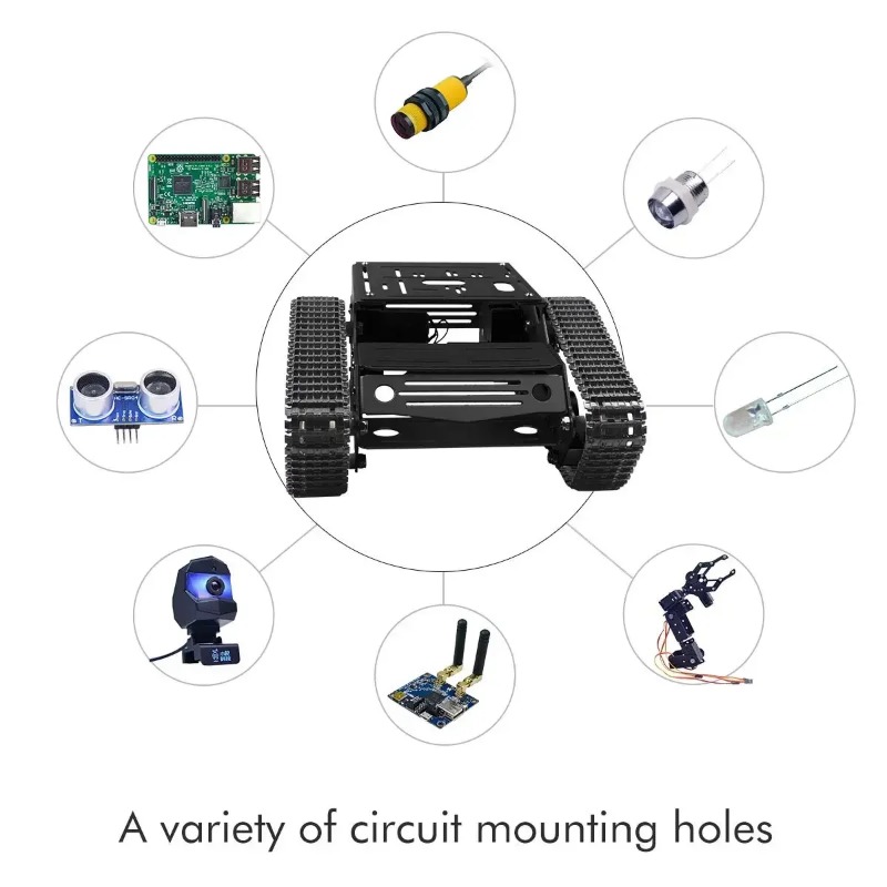 スマートロボットカータンクシャーシキットアルミニウム合金ビッ - Raspberry Pi Robot Platform Tank Chassis のレビューと価格