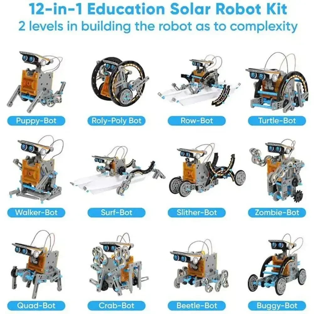 STEM 13 in 1 ソーラー式ロボット科学キット 組み - Solar Powered Robot Kit 14 In 1 のレビューと価格