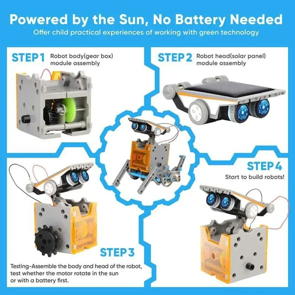 STEM 13 in 1 ソーラー式ロボット科学キット 組み - Solar Powered Robot Kit 14 In 1 のレビューと価格