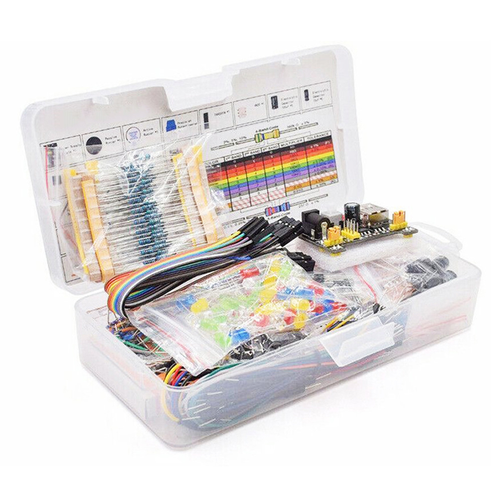 ブレッドボードスターターキット 830ポイント、電源付き、ジ - Breadboard Jumper Wires Power Supply Kit のレビューと価格