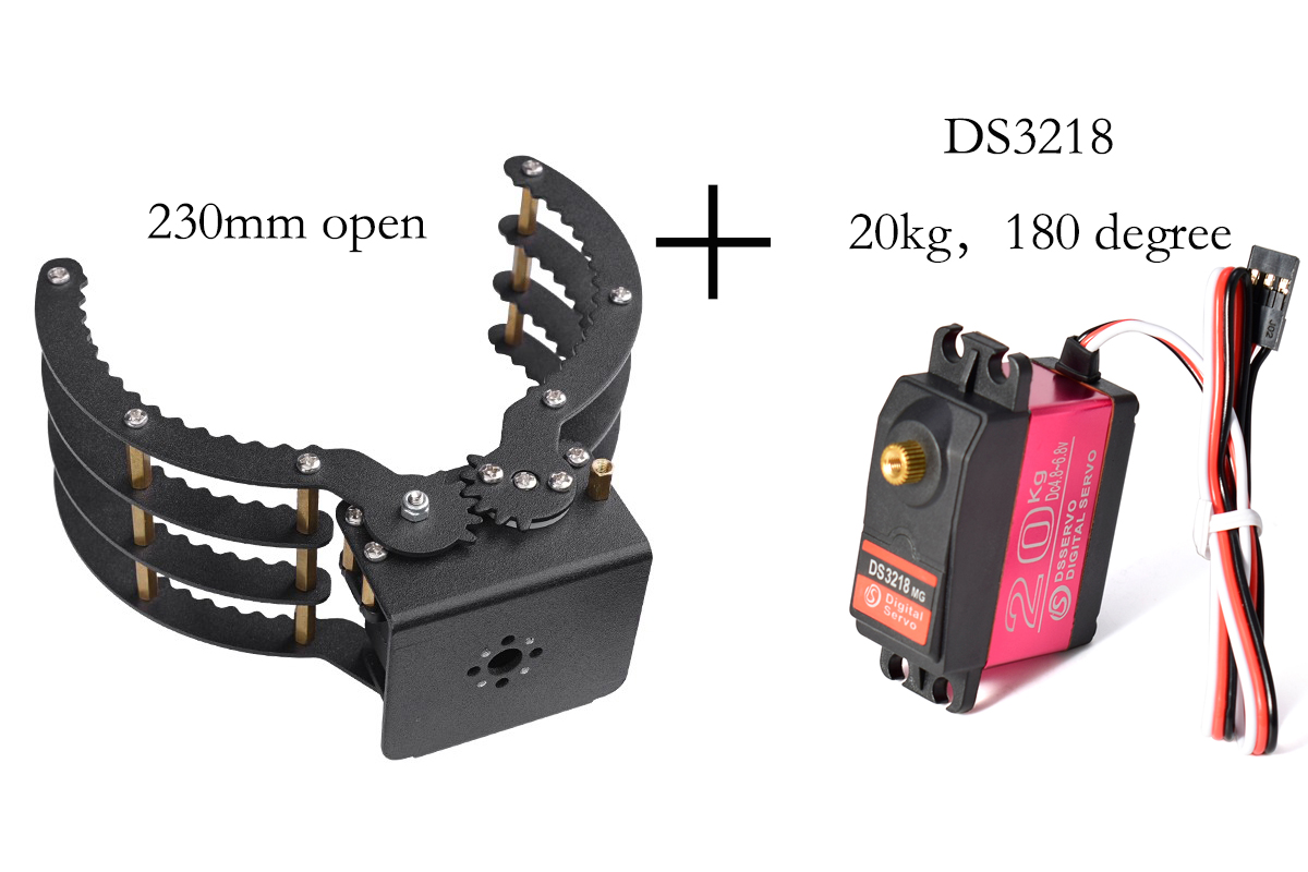 230mm開口のメカニカルクロー・グリッパーとMG996/D - Programmable Robotic Arm Kit Arduino のレビューと価格