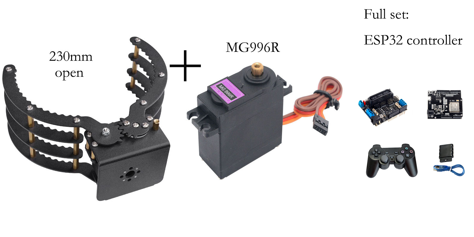 230mm開口のメカニカルクロー・グリッパーとMG996/D - Programmable Robotic Arm Kit Arduino のレビューと価格