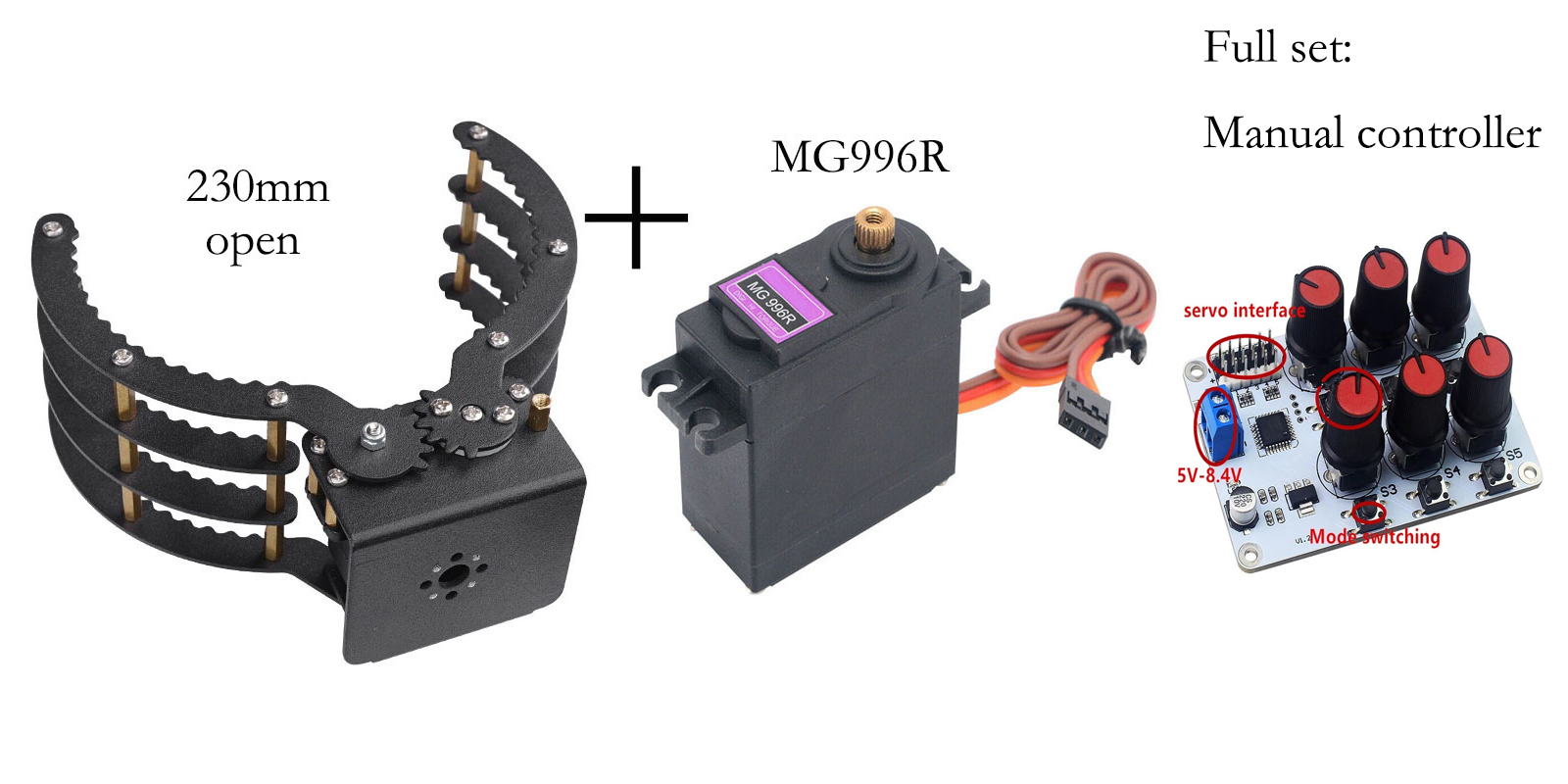 230mm開口のメカニカルクロー・グリッパーとMG996/D - Programmable Robotic Arm Kit Arduino のレビューと価格