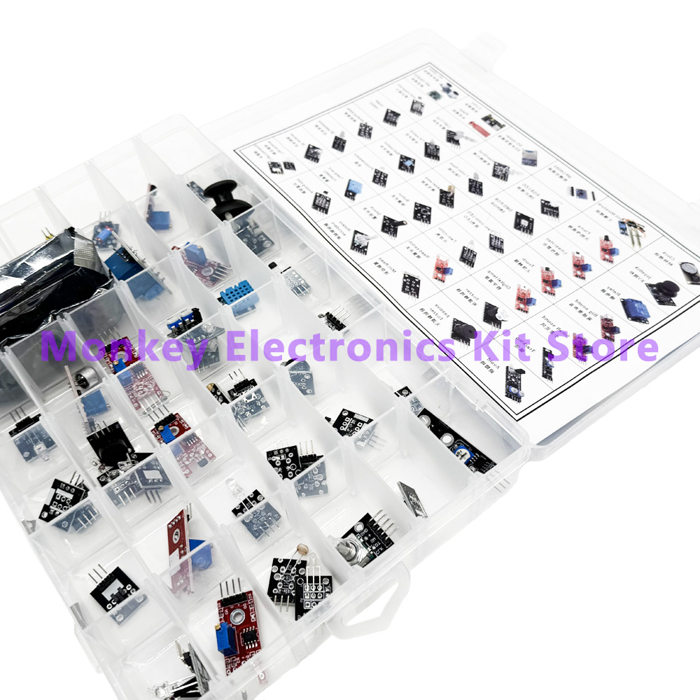 45 種類の 1 センサーモジュールスターターキット Ard - Arduino Sensor Kit 37 Modules Starter のレビューと価格