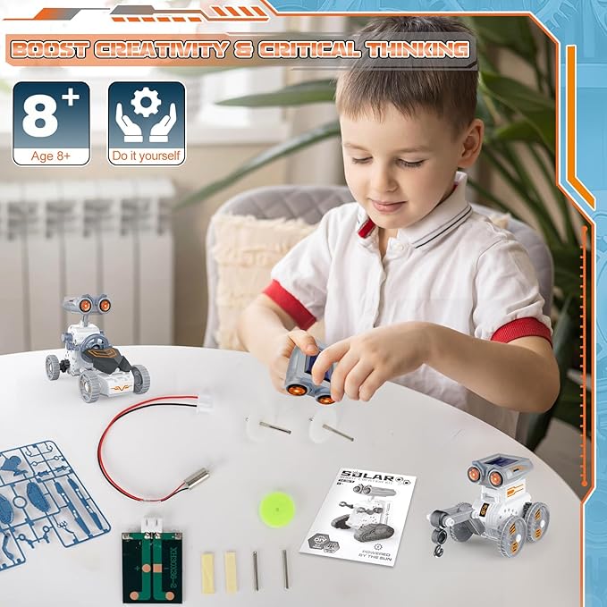 14 in 1 ソーラーロボット組み立てキット 組み立て式ソ - Solar Powered Robot Kit 14 In 1 のレビューと価格