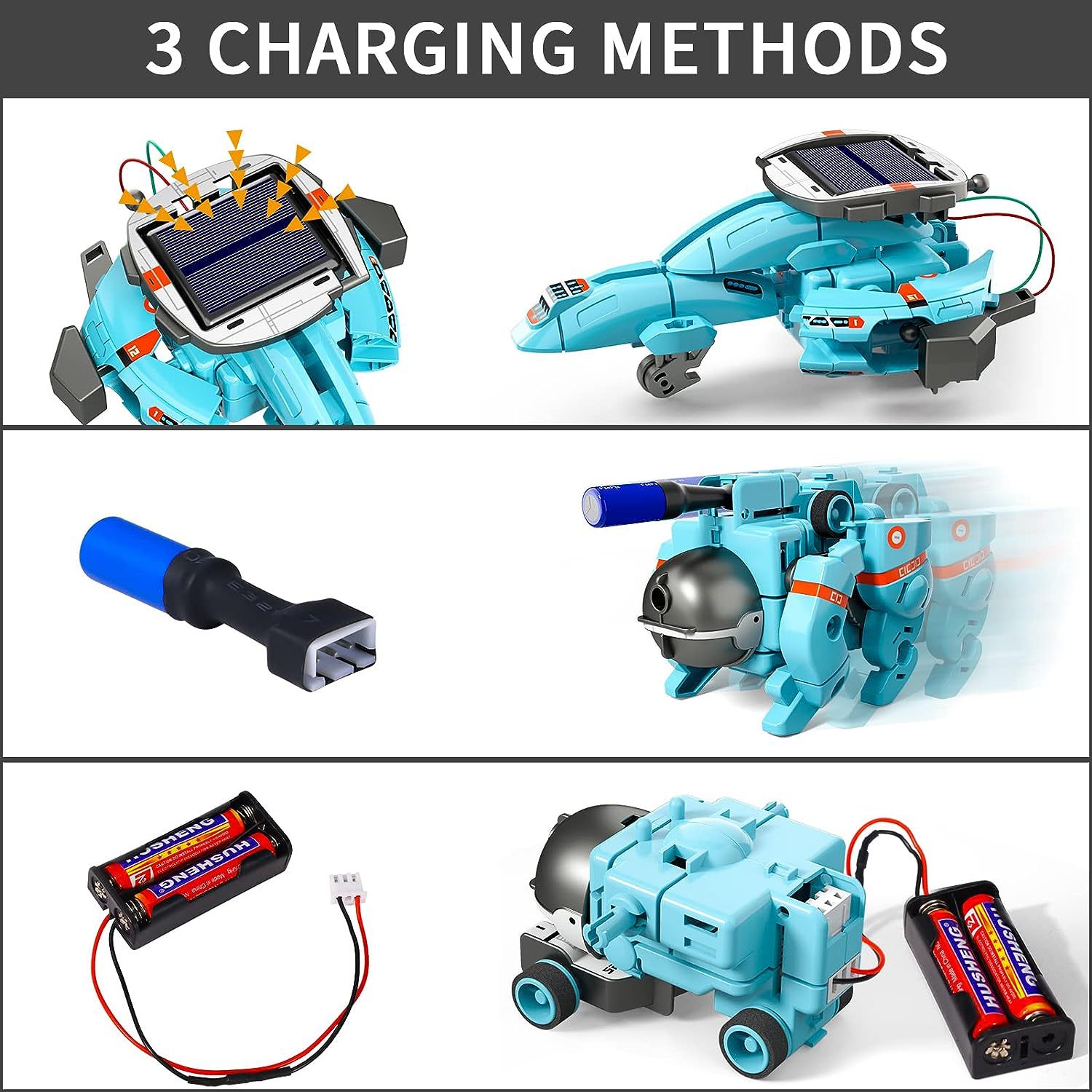 組み立てロボットキット 6 in 1 教育 DIY 作成おも - Solar Powered Robot Kit 14 In 1 のレビューと価格