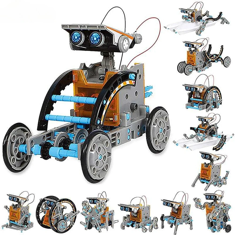 13 in 1 ソーラー式ロボット科学キット DIY組み立て - Solar Powered Robot Kit 14 In 1 のレビューと価格
