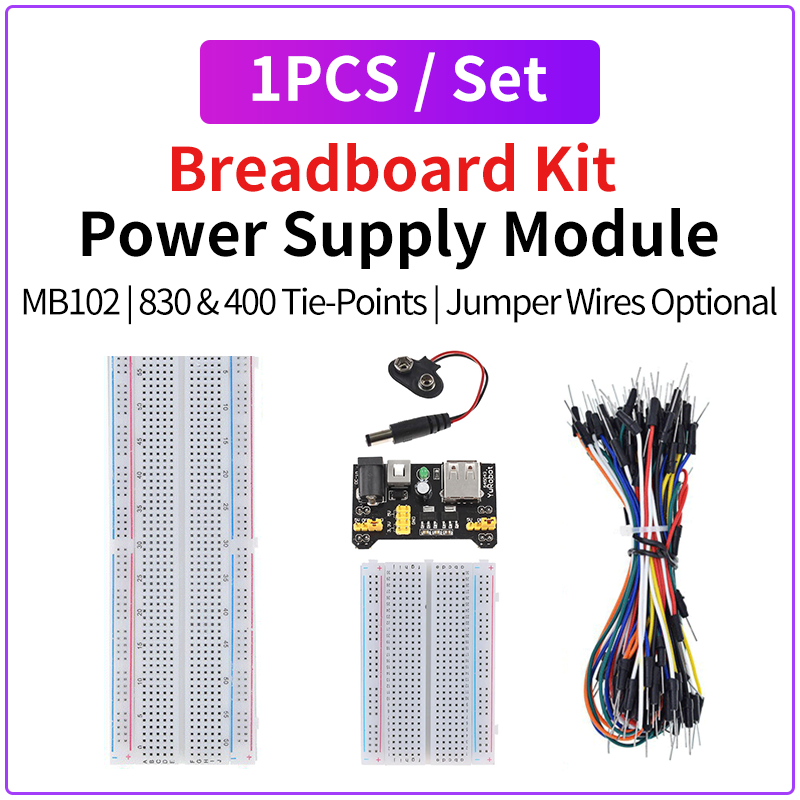 MB102 ブレッドボード電源モジュール + MB-102  - Breadboard Jumper Wires Power Supply Kit のレビューと価格