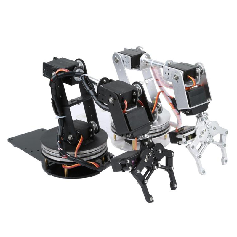 シルバー 6 DOF ロボットアーム 180/360 度回転 - Programmable Robotic Arm Kit Arduino のレビューと価格