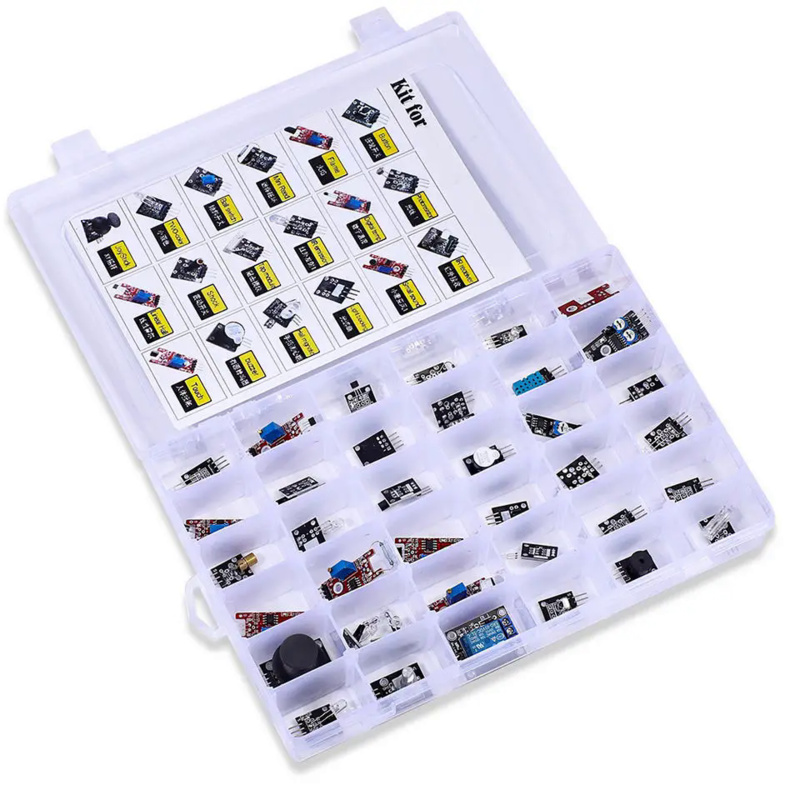Arduino 用 45 in 1 センサーモジュールスター - Arduino Sensor Kit 37 Modules Starter のレビューと価格