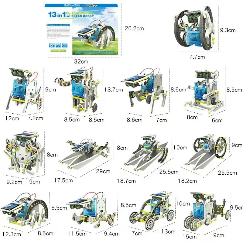 13 in 1ソーラーロボットキットSTEM教育DIY組み立 - Solar Powered Robot Kit 14 In 1 のレビューと価格