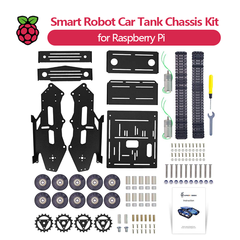 スマートロボットカータンクシャーシキット、アルミニウム合金大 - Raspberry Pi Robot Platform Tank Chassis のレビューと価格