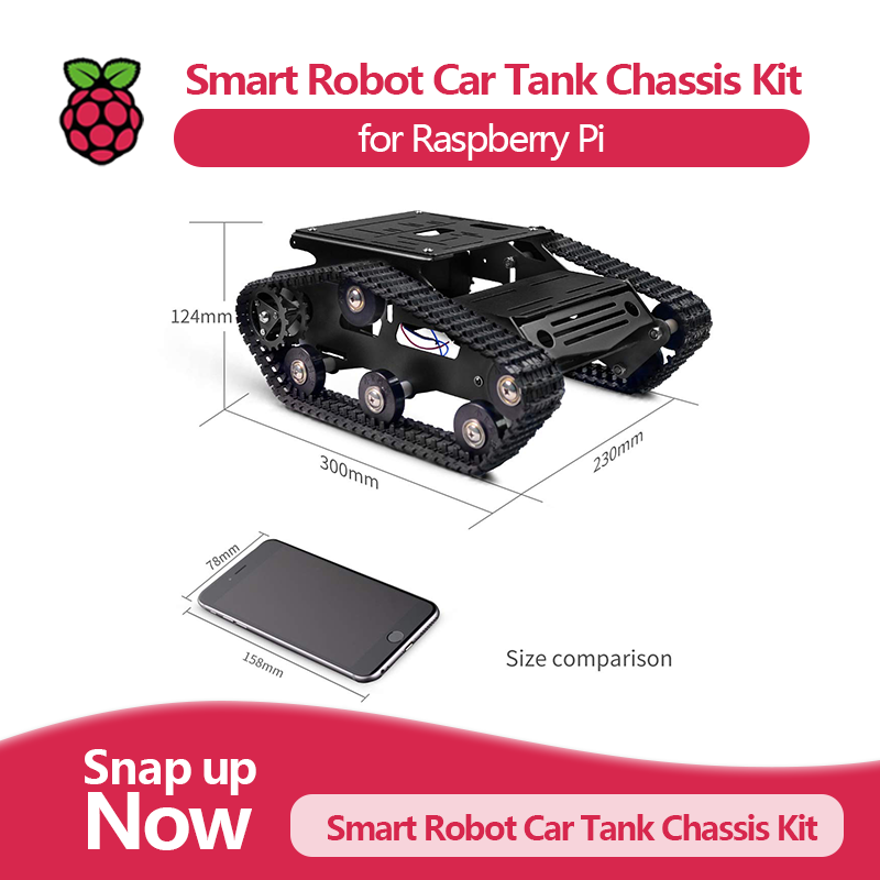 スマートロボットカータンクシャーシキット、アルミニウム合金大 - Raspberry Pi Robot Platform Tank Chassis のレビューと価格