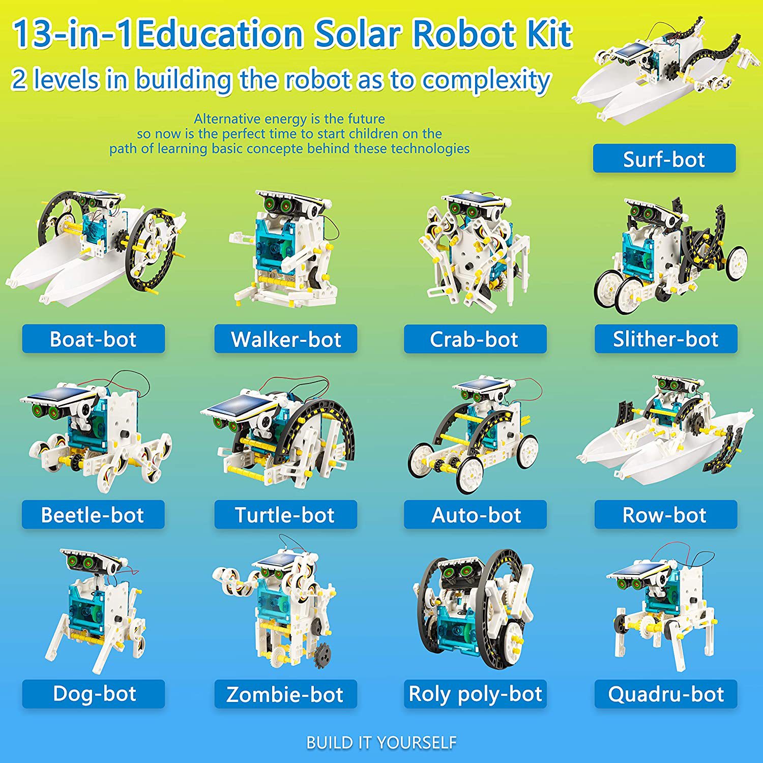 ロボットキット 13 で 1 教育 DIY アセンブリ作成お - Solar Powered Robot Kit 14 In 1 のレビューと価格