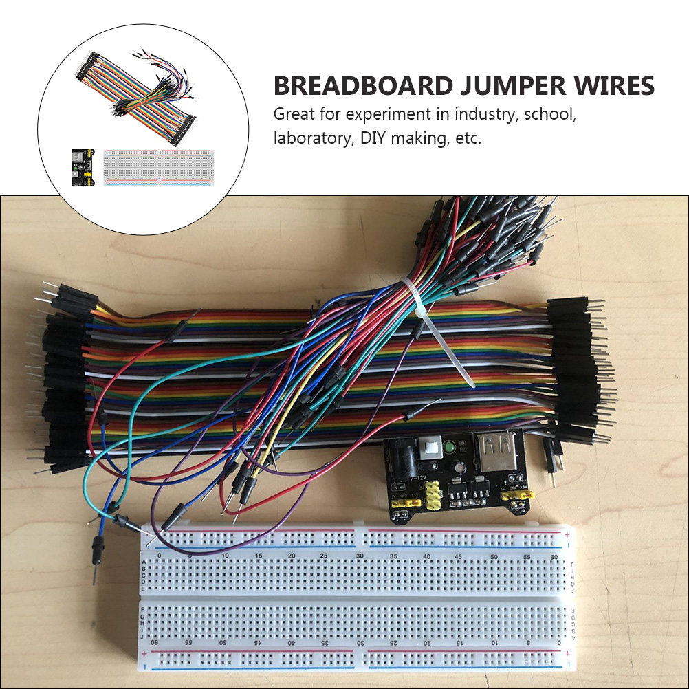 830穴のブレッドボードキット。5V、3.3Vの電源モジュー - Breadboard Jumper Wires Power Supply Kit のレビューと価格