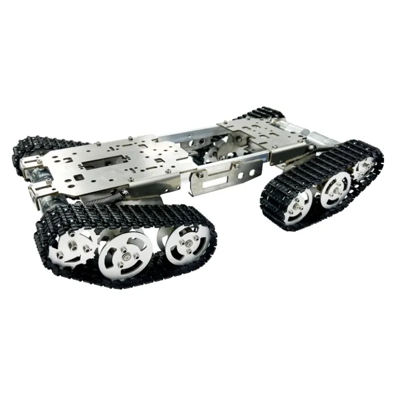 12kgの積載能力を持つ、モーター付きのスマートロボットカー - Raspberry Pi Robot Platform Tank Chassis のレビューと価格