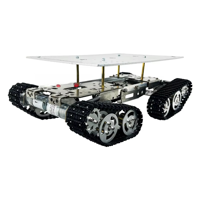 12kgの積載能力を持つ、モーター付きのスマートロボットカー - Raspberry Pi Robot Platform Tank Chassis のレビューと価格