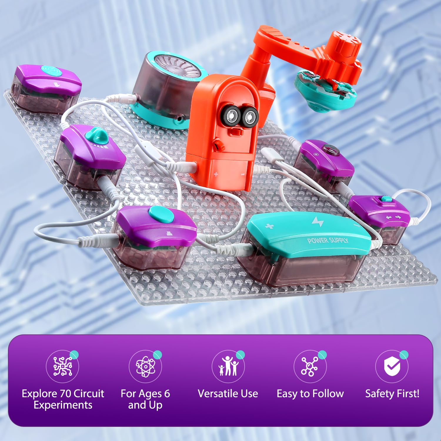 STEM科学実験キット 子供用 電子物理回路ビルディングブロ - Electronic Building Blocks Stem Kit のレビューと価格