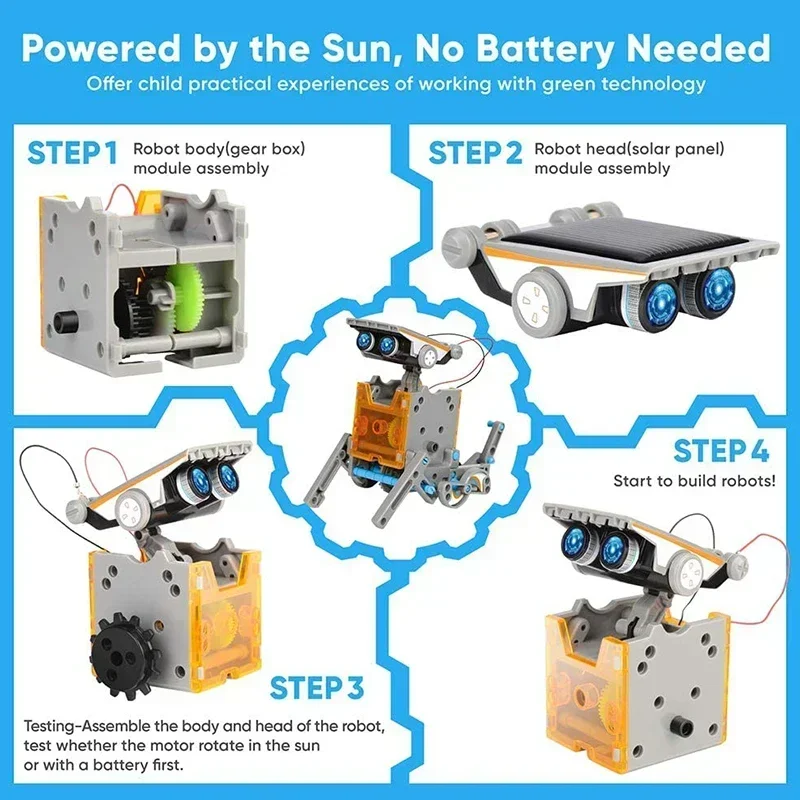 ソーラーロボットキット ハイテク科学玩具 13 in 1 知 - Solar Powered Robot Kit 14 In 1 のレビューと価格