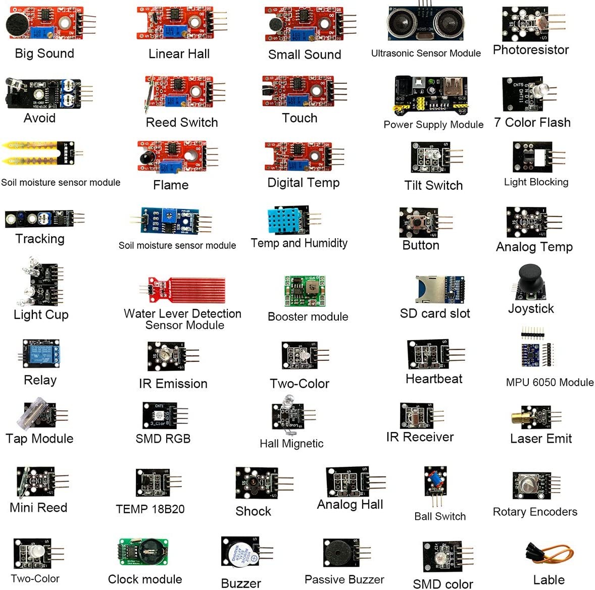 45 in 1センサーモジュール16種類スターターキット A - Arduino Sensor Kit 37 Modules Starter のレビューと価格