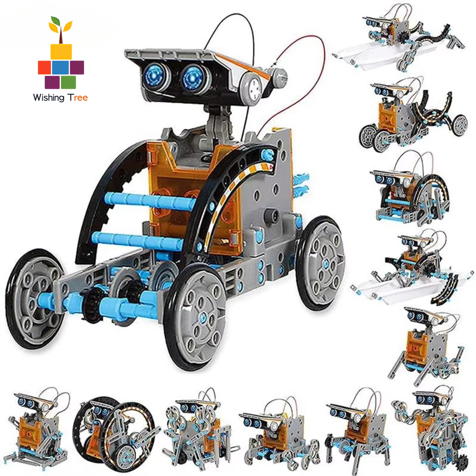 13 in 1 太陽光発電ロボット科学キット DIY ビルデ - Solar Powered Robot Kit 14 In 1 のレビューと価格