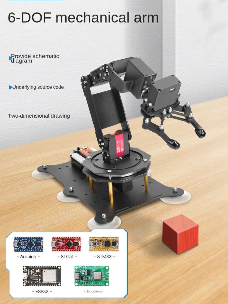 6 DOF ロボットアーム、金属製クロー付き、MG996R  - Programmable Robotic Arm Kit Arduino のレビューと価格