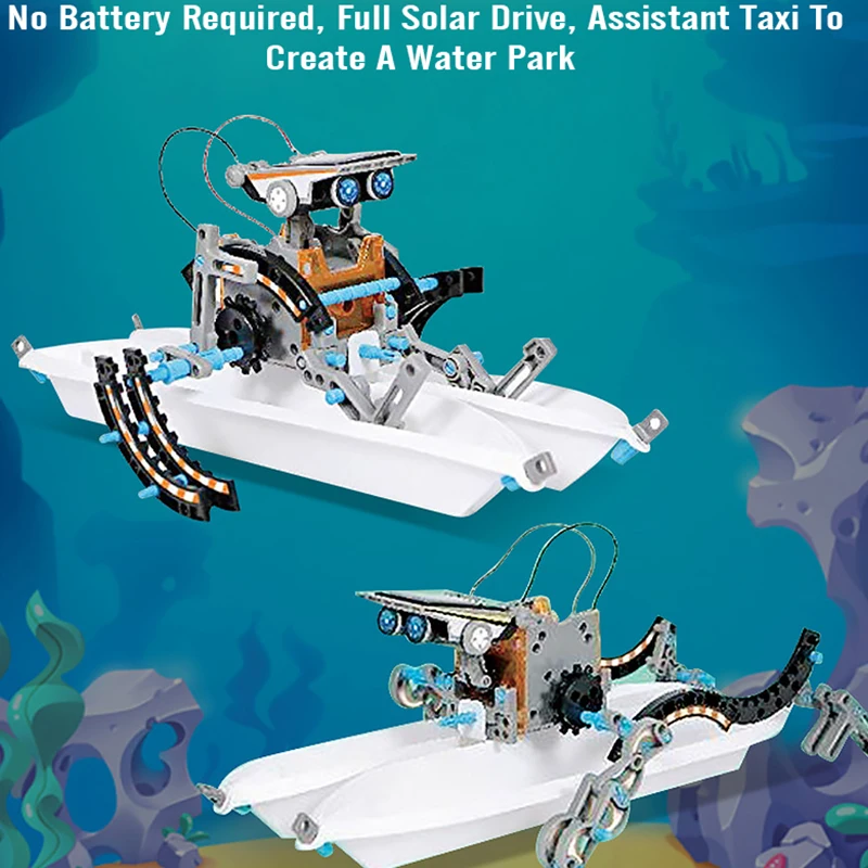 STEMソーラーロボットキット ハイテク科学玩具 12 in - Solar Powered Robot Kit 14 In 1 のレビューと価格